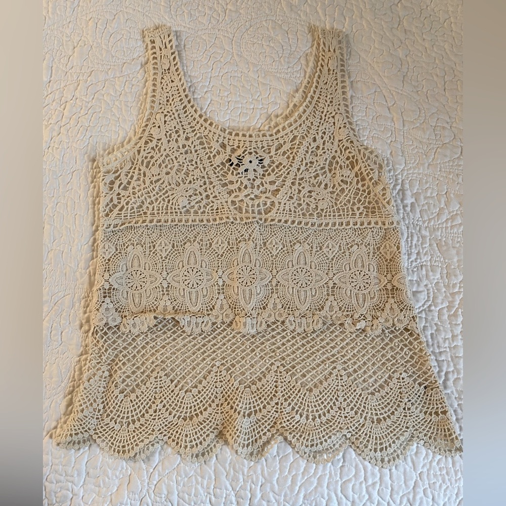 American Eagle Cotton Crochet Tank Top